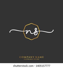 NS Initial handwriting logo template
