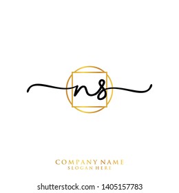 NS Initial handwriting logo template