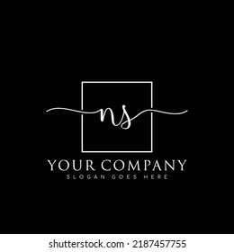 NS Initial handwriting minimalist logo vector