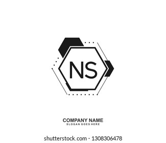 NS Initial letter geometric logo vector