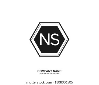 NS Initial letter geometric logo vector