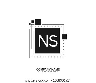 NS Initial letter geometric logo vector