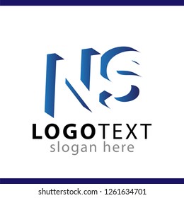 NS initial letter with negative space logo icon vector template