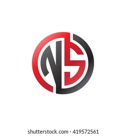 NS initial letters looping linked circle logo red black