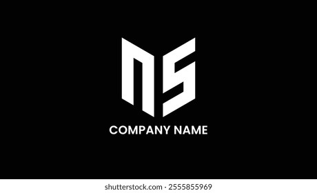 NS initial logo, N+S letter logo, letter logo design