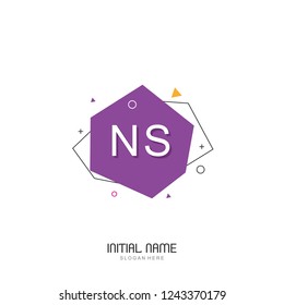 NS Initial logo template vector