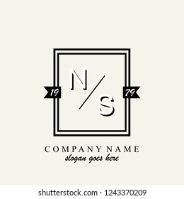 NS Initial logo template vector