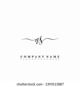 NS Initial luxury handwriting logo vector