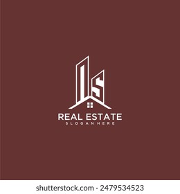 NS initial monogram building and roof logo for real estate