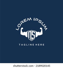 NS initial monogram for fitnes or gym logo with creative style design