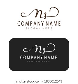 Ejemplo de vector de diseño de logotipo manuscrito de las iniciales NS