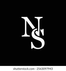 NS letter logo concept isolated on white background. SN Logo