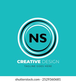 Diseño creativo del logotipo de la letra NS. NS diseño único. Ilustración vectorial