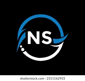 Diseño del logotipo de letra NS con forma de círculo. Diseño del logotipo de forma de círculo y cubo NS. Monograma de NS, negocios, logotipo inmobiliario. Diseño de logotipo NS con diseño único y sencillo.