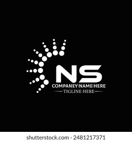 NS Letter Logo Design. Initial letters NS logo icon. Abstract letter NS N S minimal logo design template. N S Letter Design Vector with black Colors. NS logo, Vector, spared 