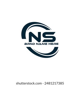 NS Letter Logo Design. Initial letters NS logo icon. Abstract letter NS N S minimal logo design template. N S Letter Design Vector with black Colors. NS logo, Vector, spared 