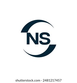NS Letter Logo Design. Initial letters NS logo icon. Abstract letter NS N S minimal logo design template. N S Letter Design Vector with black Colors. NS logo, Vector, spared 