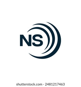 NS Letter Logo Design. Initial letters NS logo icon. Abstract letter NS N S minimal logo design template. N S Letter Design Vector with black Colors. NS logo, Vector, spared 