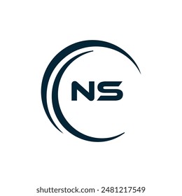 NS Letter Logo Design. Initial letters NS logo icon. Abstract letter NS N S minimal logo design template. N S Letter Design Vector with black Colors. NS logo, Vector, spared 