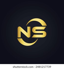 NS Letter Logo Design. Initial letters NS logo icon. Abstract letter NS N S minimal logo design template. N S Letter Design Vector with black Colors. NS logo, Vector, spared 