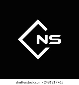 NS Letter Logo Design. Initial letters NS logo icon. Abstract letter NS N S minimal logo design template. N S Letter Design Vector with black Colors. NS logo, Vector, spared 