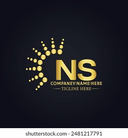 NS Letter Logo Design. Initial letters NS logo icon. Abstract letter NS N S minimal logo design template. N S Letter Design Vector with black Colors. NS logo, Vector, spared 