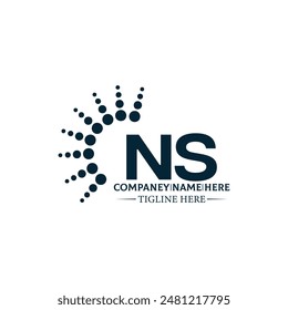 NS Letter Logo Design. Initial letters NS logo icon. Abstract letter NS N S minimal logo design template. N S Letter Design Vector with black Colors. NS logo, Vector, spared 