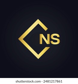 NS Letter Logo Design. Initial letters NS logo icon. Abstract letter NS N S minimal logo design template. N S Letter Design Vector with black Colors. NS logo, Vector, spared 