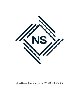 NS Letter Logo Design. Initial letters NS logo icon. Abstract letter NS N S minimal logo design template. N S Letter Design Vector with black Colors. NS logo, Vector, spared 