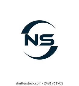 NS Letter Logo Design. Initial letters NS logo icon. Abstract letter NS N S minimal logo design template. N S Letter Design Vector with black Colors. NS logo, Vector, spared 