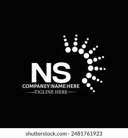 NS Letter Logo Design. Initial letters NS logo icon. Abstract letter NS N S minimal logo design template. N S Letter Design Vector with black Colors. NS logo, Vector, spared 