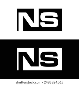 NS Letter Logo Design. Initial letters NS logo icon. Abstract letter NS N S minimal logo design template. N S Letter Design Vector with black Colors. NS logo, Vector, spared 