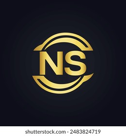 NS Letter Logo Design. Initial letters NS logo icon. Abstract letter NS N S minimal logo design template. N S Letter Design Vector with black Colors. NS logo, Vector, spared 