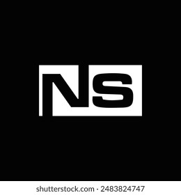 NS Letter Logo Design. Initial letters NS logo icon. Abstract letter NS N S minimal logo design template. N S Letter Design Vector with black Colors. NS logo, Vector, spared 