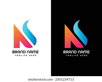 Monograma de diseño de logotipo de carta NS