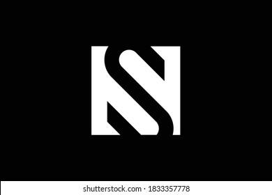 NS letter logo design on luxury background. SN initials letter logo concept. SN icon design. NS elegant and Professional letter icon design on black background. N S SN NS