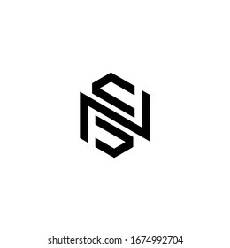 NS letter logo design vector icon template