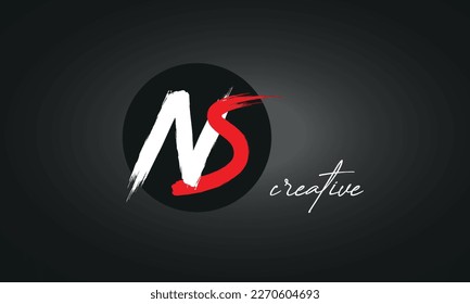 NS Letters Brush Paint Logo Symbol, elegantes Vektordesign