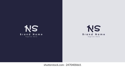 Diseño de logotipo de Vector de letras NS