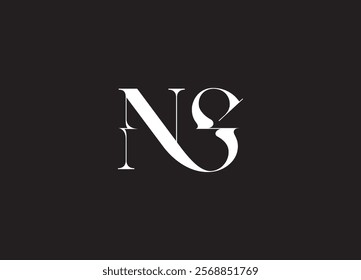 NS Logo Design Template Vector Graphic Branding Element.
