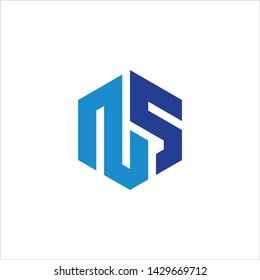 NS logo design, with white background.
eps 10.