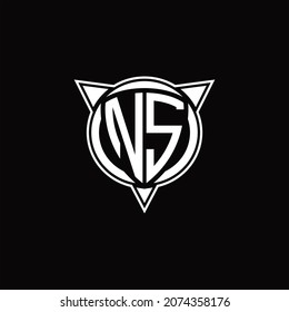 NS Logo monogram isolated with circle shape and three arrow design template