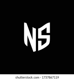 ns logo monogram with shield shape design template