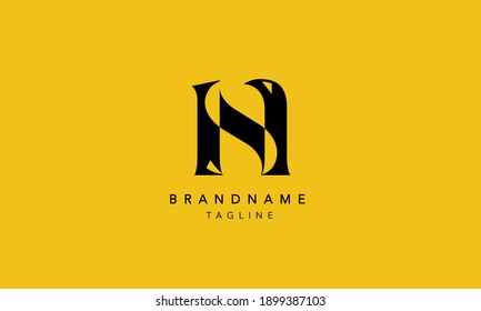NS Lowercase Letter Initial Icon Logo Design Vektorgrafik
