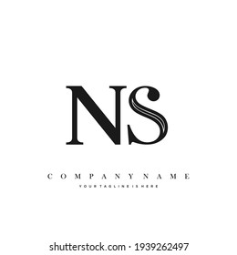 NS Minimal Luxury Initial Logo vector.