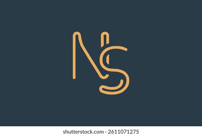 NS Minimalistic Line Art Logo Design with Abstract Lettering. Abstract minimalistic logo design featuring a sleek line art style.