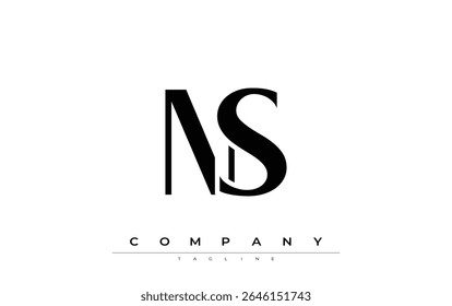 NS Modern Initials Logo Design. Branding logo with stylized initials showcasing bold design and modern aesthetic. Ideal for professional business branding or creative projects focusing on minimalistic