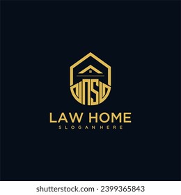 Logotipo inicial de monograma NS para lawher con diseño de hogar de forma
