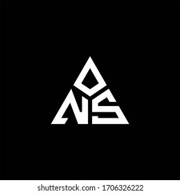 NS monogram logo with 3 pieces shape isolated on triangle design template