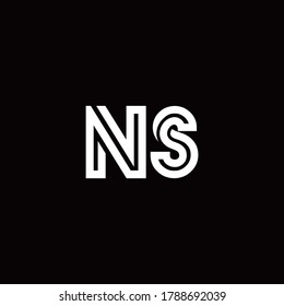 logotipo de monograma NS con plantilla de diseño de línea abstracta